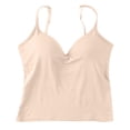 thumbnail image 2 of Women's V-Neck Camisole Tank Top Adjustable Spaghetti Strap Sleeveless Stretch Undershirt With Shelf Bra, 2 of 6