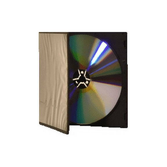 Kingdom Black External Inexpensive Plastic CD/DVD Cases- 4mm Thick - Pack of 200