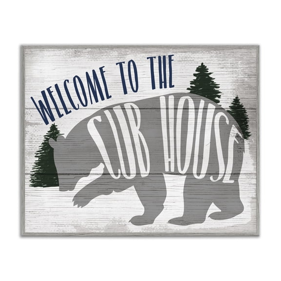 Stupell Industries Farmhouse Welcome to the Cub House Gray Framed Giclee Art, 14 x 11, by Lil' Rue