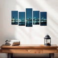 thumbnail image 2 of Elephant Stock Mumbai Skyline At Night Wall Art - Horizontal Multi Panel Canvas - Living Room Wall Decor - City Multi Panel - Black And Blue Decor - 25" x 12", 2 of 4