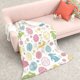 thumbnail image 5 of Manta de conejito de Pascua con estampado de huevos de colores | Manta de poliéster suave de 130 x 140 cm para sofá cama | Decoración navideña de primavera para habitación infantil, 5 of 7
