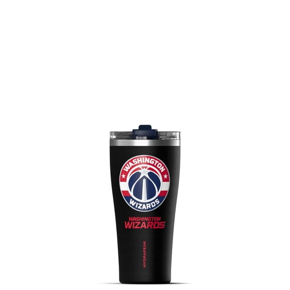 Hydrapeak Officially Licensed NBA Washington Wizards Tumbler 30 oz Stainless Steel Water Bottle, Straw & Sip Lid, Vacuum Insulated, Spill-Proof, Cup Holder Friendly, Keeps Drinks Cold 30 Hours