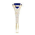 thumbnail image 4 of Rosec Jewels Certified Lab Grown Blue Sapphire Engagement Ring - 2.7 Carat - AAAA Grade Sapphire Diamond Ring - with Jewelry Box, 14K Yellow Gold, US 9.50, 4 of 9