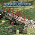 thumbnail image 6 of Senfot 1600LBS Steel Grid Frame Garden Dump Trailer 22Cu.Ft Red Side Panels Red Hub Wheels Heavy Farm Yard Transport Cart, 6 of 9