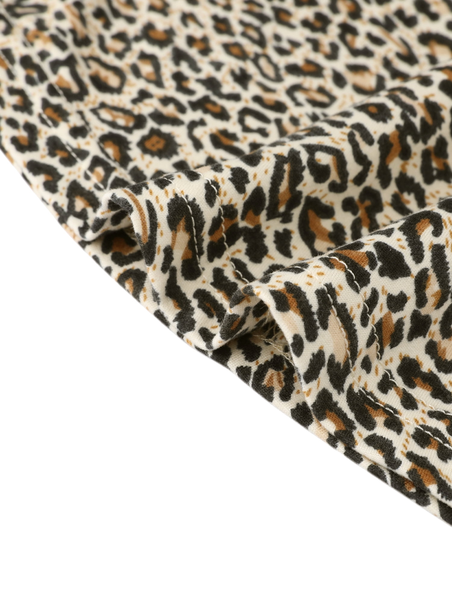 DARING DIVA Women's Leopard Cocktail Party A-Line Short Sleeve Dress S Brown