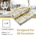 thumbnail image 3 of Elegant Disposable Dinnerware - Arctic Collection, Cocktail Napkins, Gold, 3 of 4