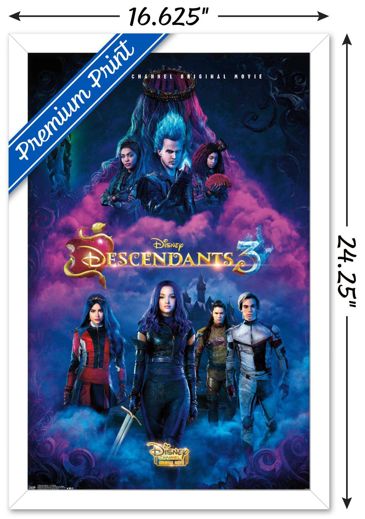 Disney Descendants 3 - One Sheet Wall Poster, 14.725" x 22.375", Framed