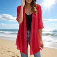 thumbnail image 2 of hoksml Women's Chiffon Open Front Cardigan, 3/4 Sleeve Sheer Lightweight Cover Up, Casual Flowy Layering Wrap, 2 of 9