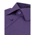 thumbnail image 4 of Men's Slim Fit Button Up Long Sleeve Solid Dress Shirt - Purple - 2XL (18-18.5) 36/37 sleeve, 4 of 5