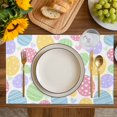 thumbnail image 4 of Easter Eggs Placemats Set of 6, Cute Colorful Spring Love Country Placemats for Dining Table, Place Mats for Kitchen Tabletop, Waterproof Wipeable Dining Table Mats Set, 4 of 9