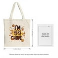 thumbnail image 3 of Colorful ' I'm HERE FOR THE CHOPE ' Tote Bag with illustrations perfect for parties travel and shopping Durable canvas design, 3 of 4
