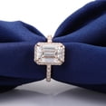 thumbnail image 6 of solitaire jewels 4CT Emerald Moissanite Halo Engagement Ring For Women, 14K Rose Gold, 6 of 8
