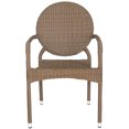 thumbnail image 4 of Safavieh Valdez Outdoor Patio Stacking Arm Chair, Set of 2 - Brown, 4 of 9