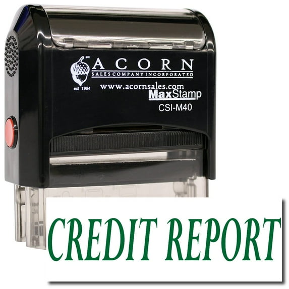 Large Self-Inking Credit Report Stamp with Green Ink