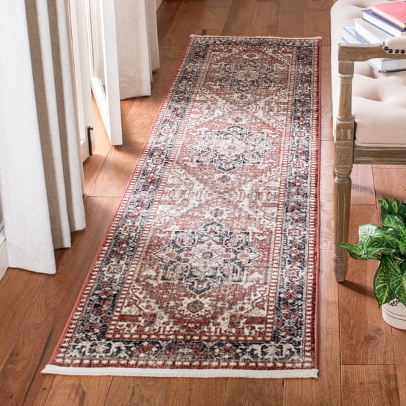 Safavieh Herat Linden Oriental Runner Rug, Rust/Creme, 2' x 8'