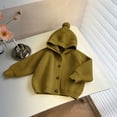 thumbnail image 2 of Baby Girls Open Front Hoodie Cardigan Long Sleeve Casual Oversized Sweatshirt Kids Winter Clothes Thick Chunky Sweater Coats, 2 of 9