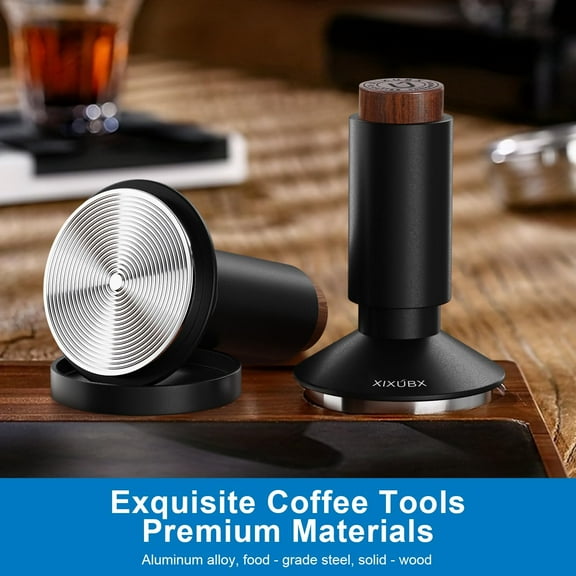 2-in-1 Espresso Tamper & Magnetic Tool, Spring Loaded with 53mm Ripple Base