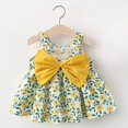 thumbnail image 4 of XXWXYD Girls Bow Suspender Dress Printed First Birthday Outfit Baby Girl Sweet Smocked Dress Cute Elastic Comfort Soft Cotton Play Clothes, 4 of 4