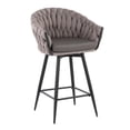 thumbnail image 2 of LumiSource Braided Matisse Contemporary Counter Stools, Black/Gray, Set Of 2 Stools, 2 of 7
