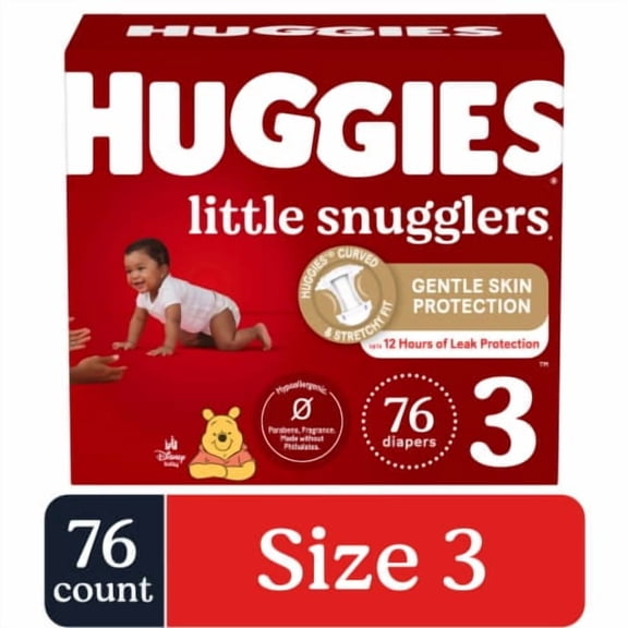 Huggies Little Snugglers Baby Diapers Size 3 (16-28 lbs)