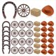 thumbnail image 1 of 36 Piezas de Decoraciones para Fiestas del Oeste, Mini Herraduras Marrones con Forma de Sombrero de Vaquero, Rueda de Heno, Ideal para Manualidades y Recuerdos de Vaqueros, 1 of 5