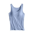 thumbnail image 3 of Lumtrix Girls V Neck Tank Tops Wide Strap Sleeveless Solid Undershirts Casual Summer Slim Fitted Cami Light Blue S, 3 of 8