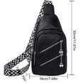 thumbnail image 3 of Bolsa De Pecho Bolso de pecho para mujer, bolso cruzado de moda de cuero PU, riñonera, riñonera (negro) Ehuebsd Para Estrenar, 3 of 3