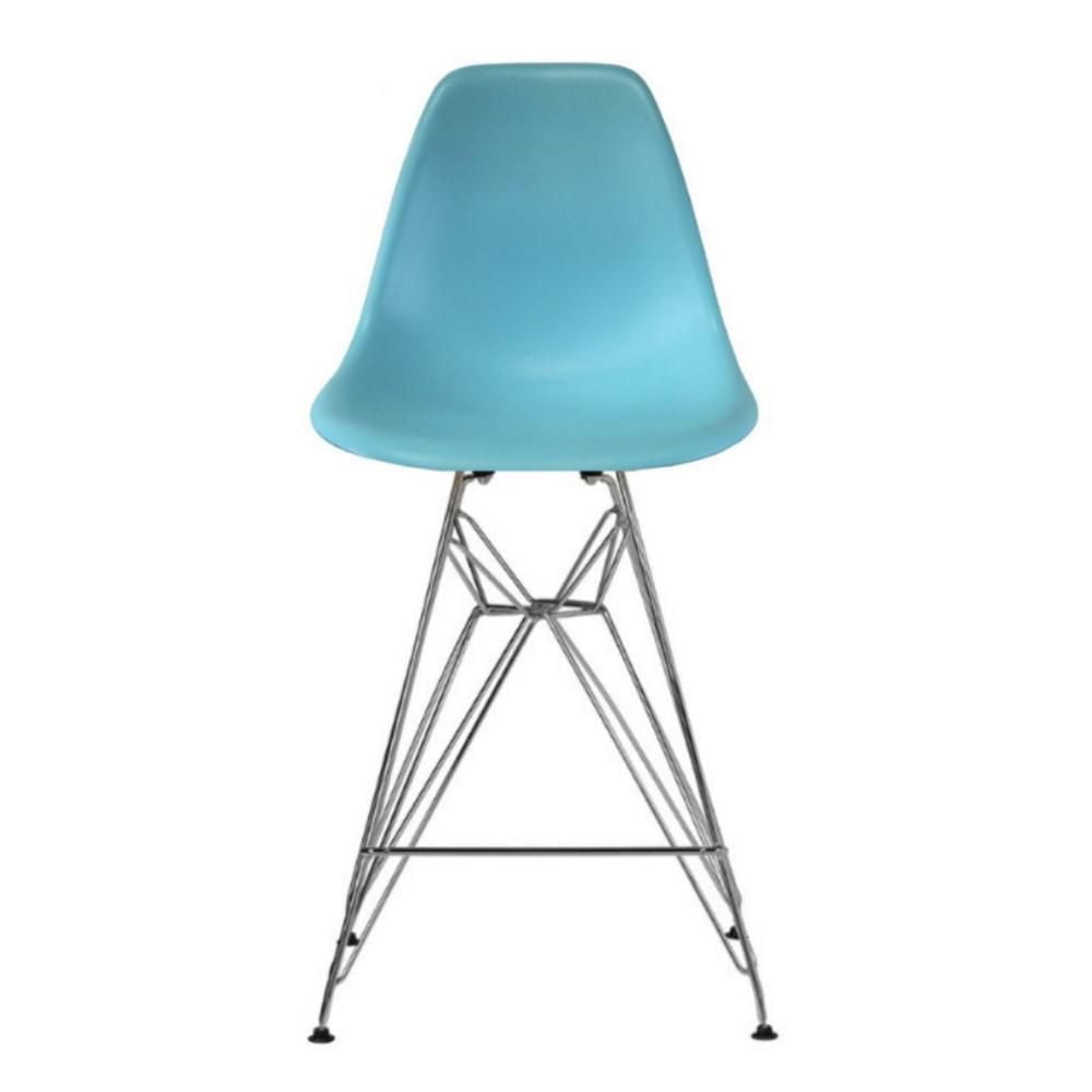 Eames eiffel style chrome stool  27" in Light Blue