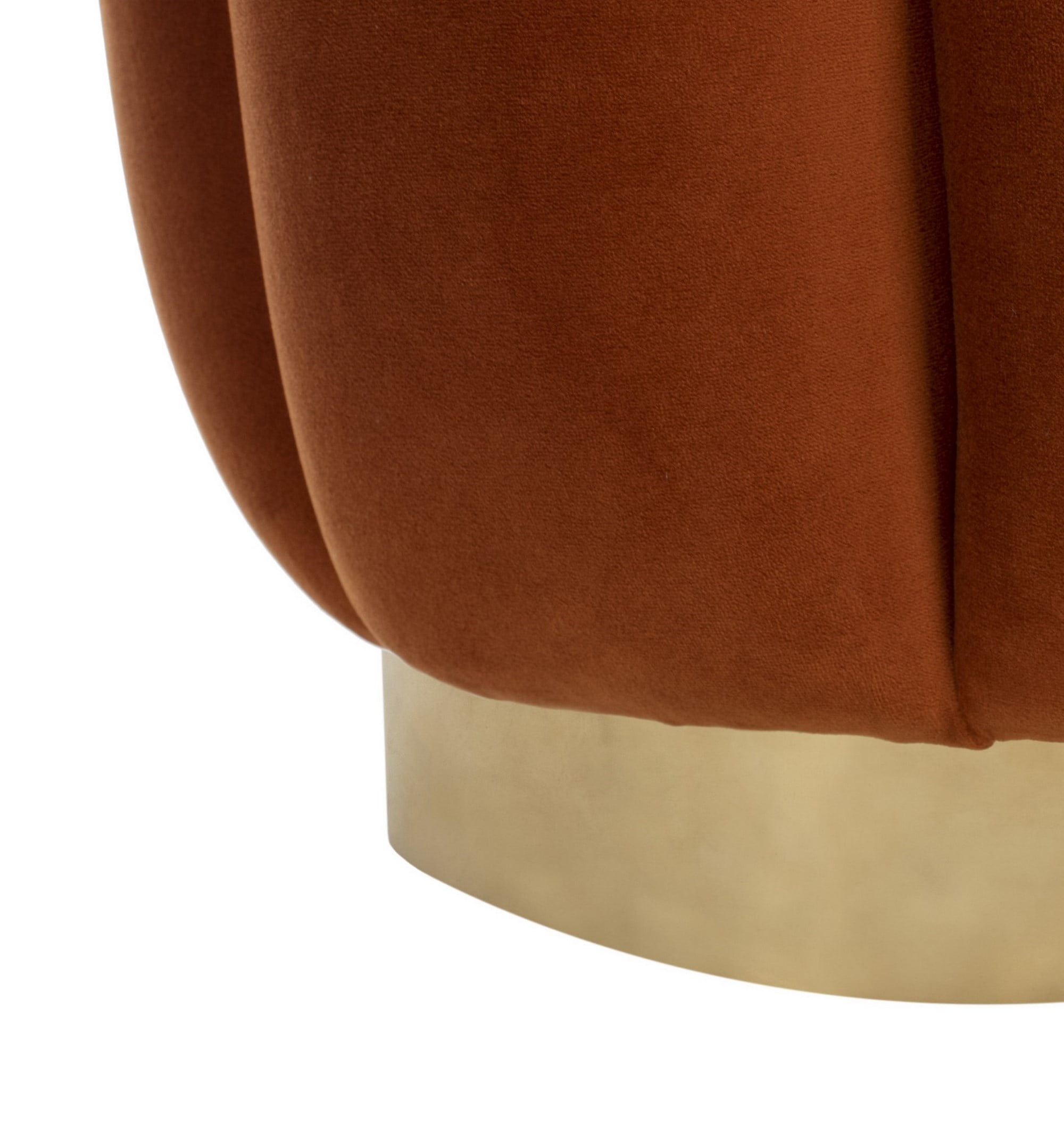 SAFAVIEH Couture Maxine Channel Modern Glam Tufted Ottoman, Sienna/Brass