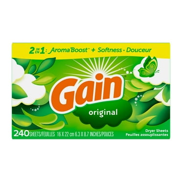 Gain Fabric Softener Dryer Sheets, Original Scent, 240 Count