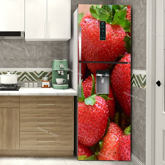 Fresh Fruit Full Door Cover Fridge Magnet Frosted Surface Material PVC Waterproof Self-adhesive Kitc
