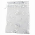 thumbnail image 2 of 100 bolsas de organza con forma de mariposa de 9 x 12 cm para regalo de joyería, dulces, bolsas con cordón para recuerdos de boda, color blanco, 2 of 6