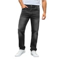 thumbnail image 4 of MXALUOB Men's Straight Leg Jeans Classic Regular Fit Button Closure Denim Pants Full Length Fashion Trousers with Pocket Outdoor Daily Wear, 4 of 6