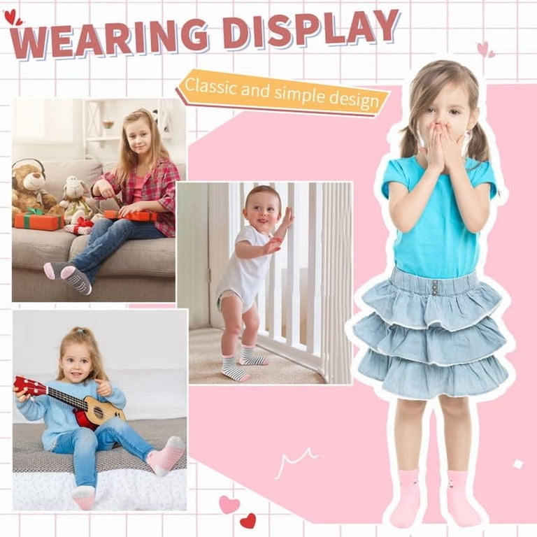 Elutong Girls Non-Slip Cartoon Socks 15-Pair Pack photo 6