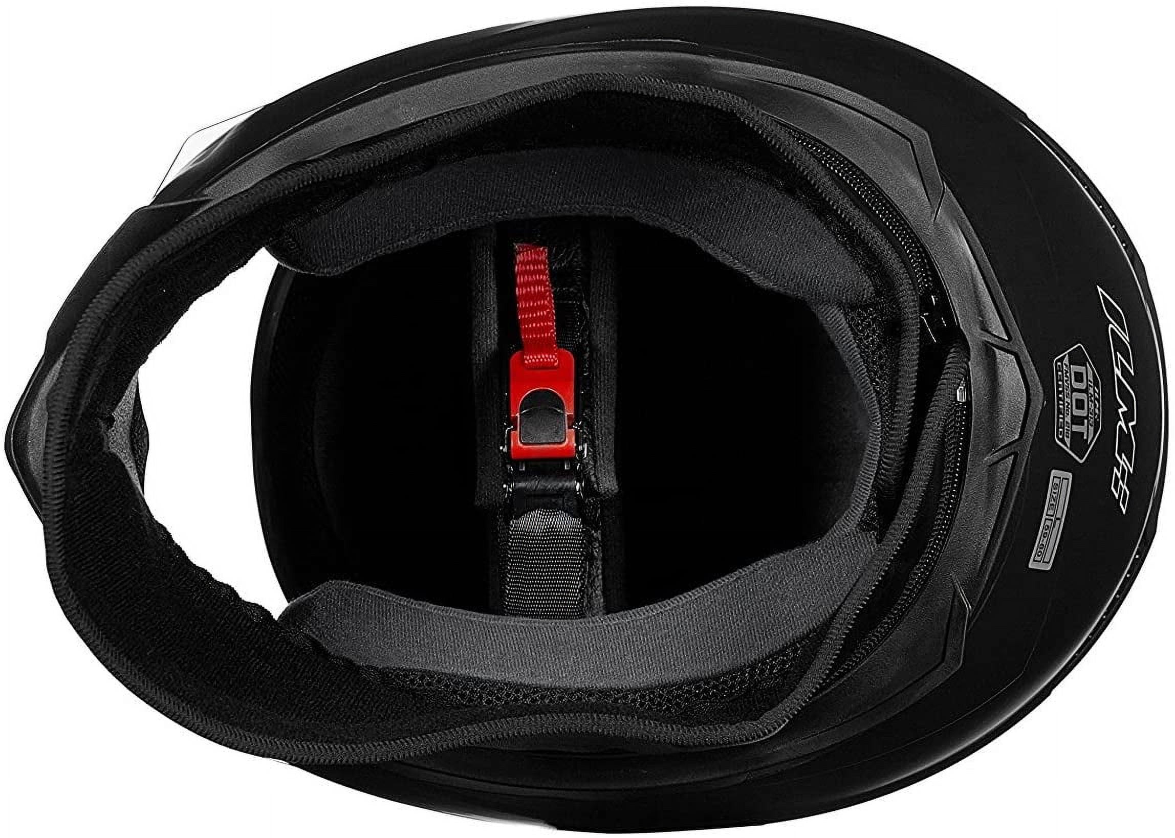 ILM Full Face Motorcycle Street Bike Helmet w/ Removable Winter Neck Scarf + 2 Visors DOT (L, Matte Black)