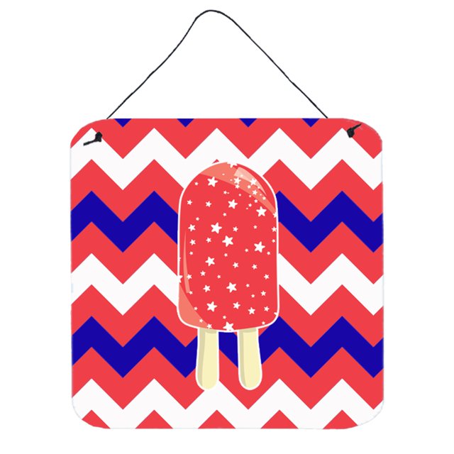 "Treasures Pop Popcicle Red White Blue Metal Print, 6"" x 6"", Multicolor" Caroline's Treasures BB7063DS66