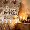 thumbnail image 4 of Santa Sleigh Christmas Window Hanging with Crystal Pendants - Festive Holiday Decor with Poinsettia, Reindeer & Miniature Village, 4 of 6