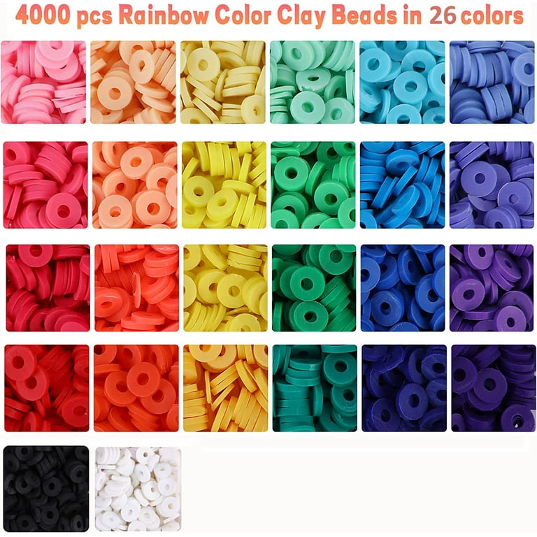 Polymer Clay Beads for Bracelets Making Aesthetic 4150+ Pcs Flat Heishi  Beads for Jewelry Making DIY Craft Kit with Letter Beads, Smiley Face Beads