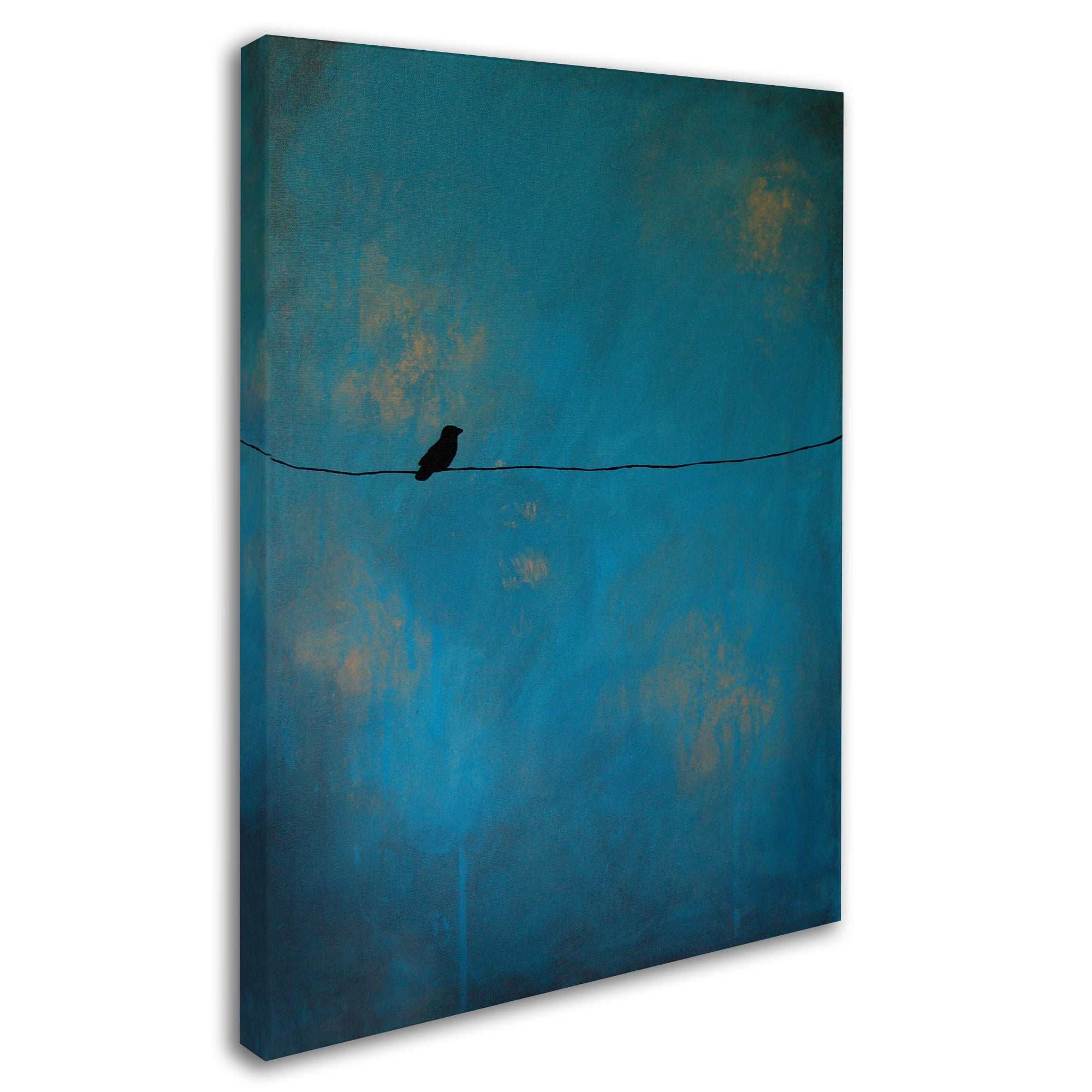 Trademark Fine Art "Lone Bird Blue" Canvas Art by Nicole Dietz