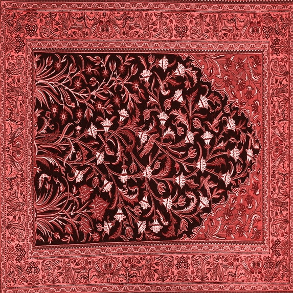 Ahgly Company Indoor Square Animal Red Traditional Area Rugs, 5' Square