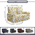 thumbnail image 2 of Xoenoiee Yellow Flower Print Stretch Recliner Loveseat Cover, Elastic Sofa Slipcover Soft Fitted 2 Seats Couch with Pockets Washable Furniture Protector, 2 of 6