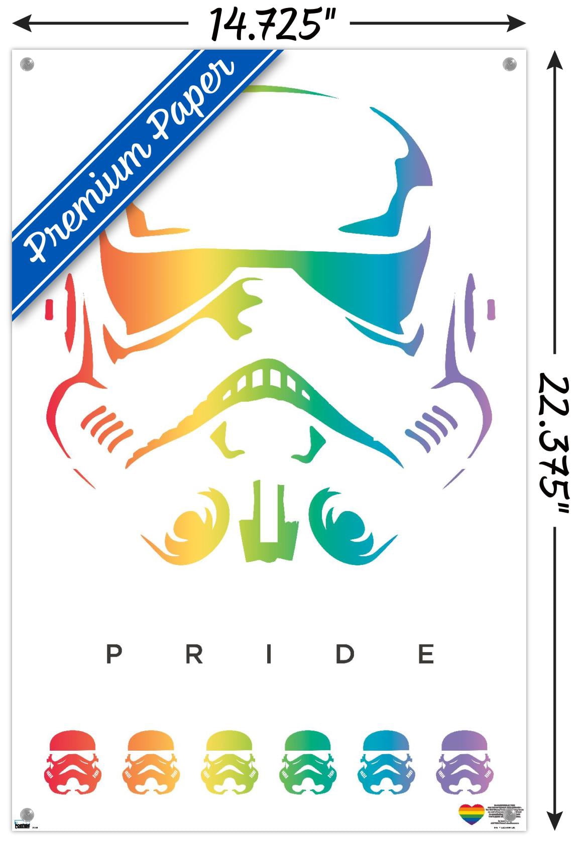 Star Wars: Saga - Stormtrooper Pride Wall Poster with Push Pins, 14.725" x 22.375"