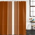 thumbnail image 3 of Burnt Orange Beige Striped Waterproof Fabric Shower Curtain,Modern Farmhouse Retro Lines Waterproof Fabric Shower Curtain for Bathroom Curtains Bathtubs Shower Curtains with 12 Hooks Standard 66x72, 3 of 8