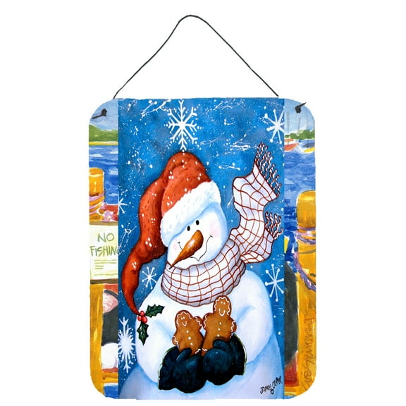 Carolines Treasures PJC1012DS1216 Gingerbread and Snowflake Snowman Wall or Door Hanging Prints 12x16 multicolor