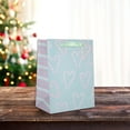 thumbnail image 5 of Holiday Time Blue Candy Cane Hearts Small Christmas Paper Gift Bag, 5 of 5