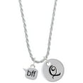 thumbnail image 1 of Delight Jewelry Silvertone Text Chat - bff - Best Friends Forever - Silvertone Script Initial Disc - Q - Charm Necklace, 20"+3", 1 of 4