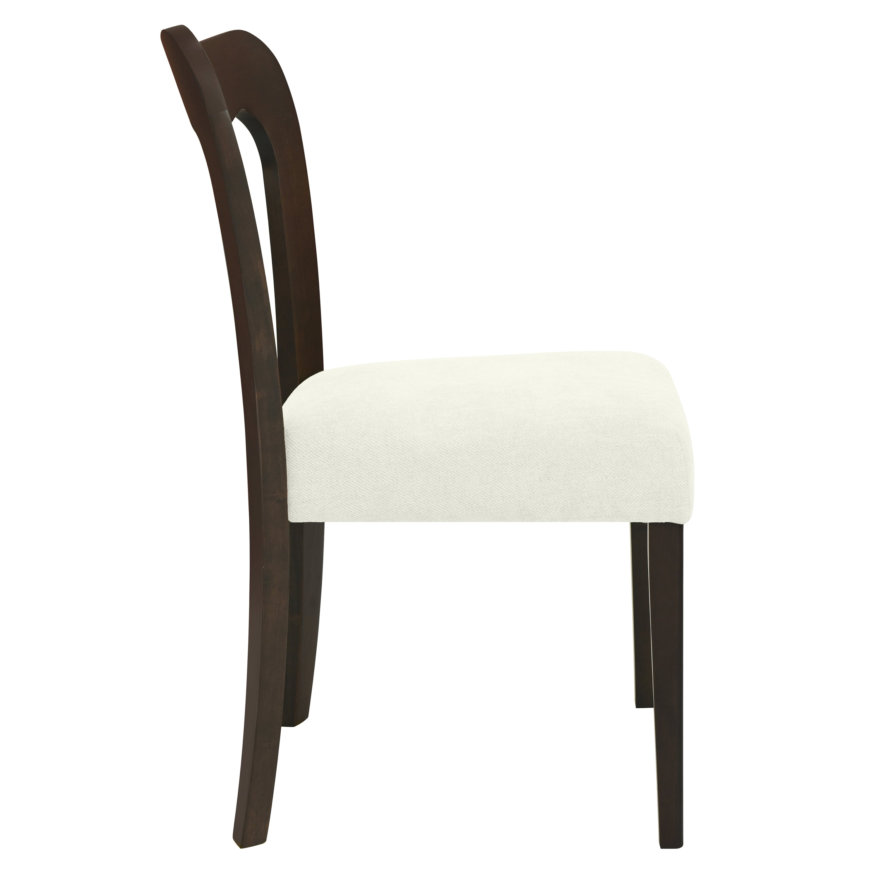Euroco Mid-Century Dining Chairs Set of 2, Upholstered Kitchen Side Chairs Accent Chairs with Wooden Legs for Living Room,Beige & Dark Brown