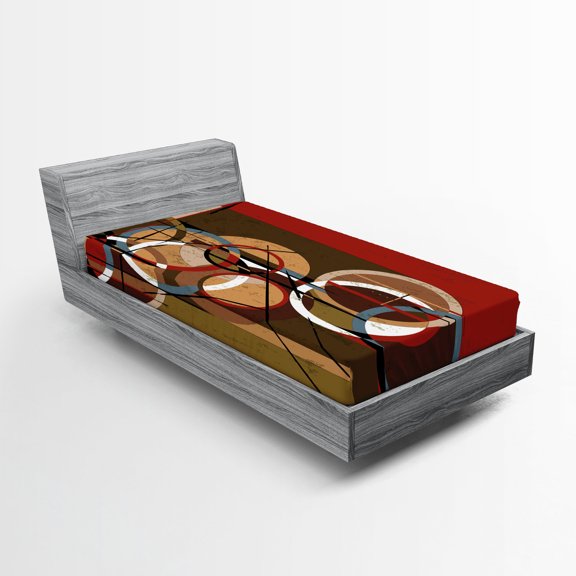 Ambesonne Modern Art Fitted Sheet, Retro Grunge Surreal Art, Twin Size, Multicolor