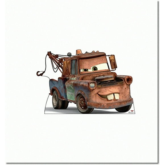 Pixar's Cars Standup Découpé Taille Réelle - Revitalisez le Plaisir avec Mater, le Camion de Remorquage Adorable, dans Ce Standup Plus Grand Que la Vie! Parfait pour les Fêtes, Salles de Jeux et Amateurs de Pixar.
