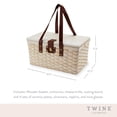 thumbnail image 4 of Twine Tahoe Cream Picnic Basket for 4, Party and Outdoor Gifts 28 Piece Set, 4 of 9